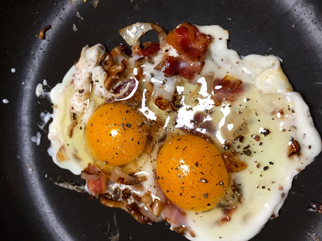 Over Easy Omelette – Bacon, Mushroom & Onion
